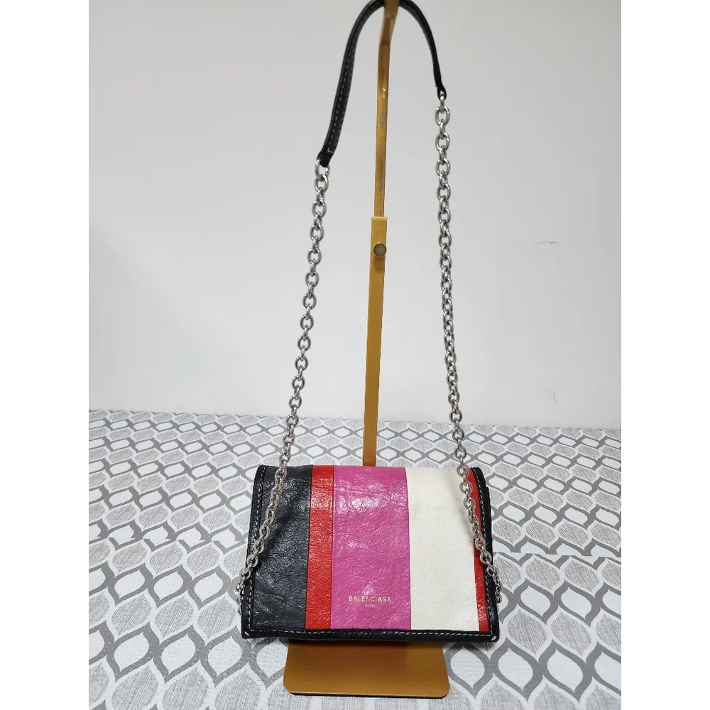 Balenciaga Bazar Chain Crossbody Bag Multicolored